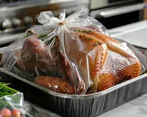 Turkey Oven Bags, 10 Pack 24.1"W x 18.1"H  Turkey Roasting Bags with 10 Twist Ties for Roasting Turkey Chicken Meat Beef Poultry Fish Seafood Rice Vegetables