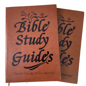1 pc Beginner-Friendly 66-Page Bible Study Guide & Devotional Journal Notebook Brown PU Leather Christian Workbook A5 Size for Daily Scripture Reflections Spiritual Growth