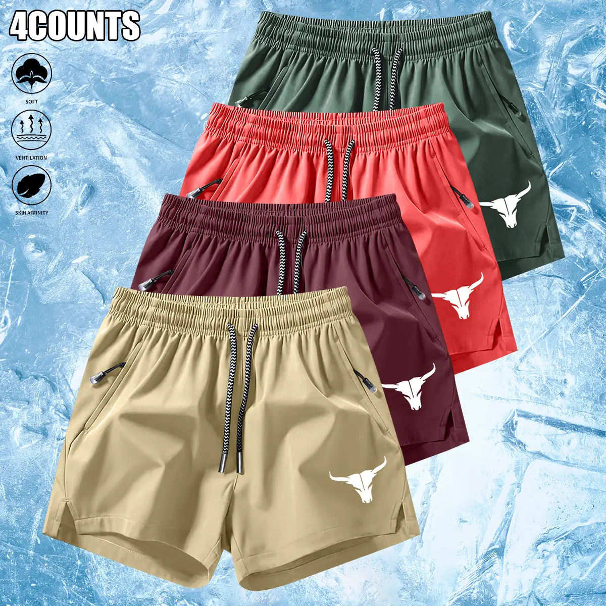 Men's Lightweight Quick-Dry Body-Fitting Casual Pocket Gym Shorts - Breathable Summer Bottoms for Outdoor Fitness, Beach Activities, Casual Pocket Shorts, Sporty Chic, Pockets