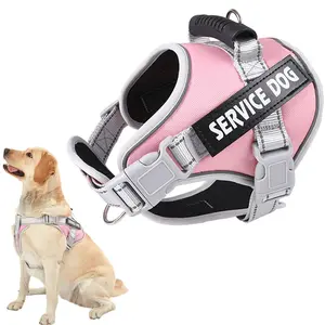 Service Dog Vest Harness, No Pull in Training Dog Harnesses with Handle , Adjustable and Reflective No Chock for Small Medium Large Pets Walking and Running, Durable Reflective Harness