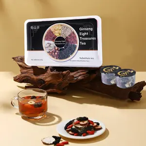 Ginseng Eight Treasure Tea - Chinese Herbal Formula for Men & Women - 150g Organic Fruit Tea - Premium Quality Tea Bags - Natural Ingredients - Gift Box Included