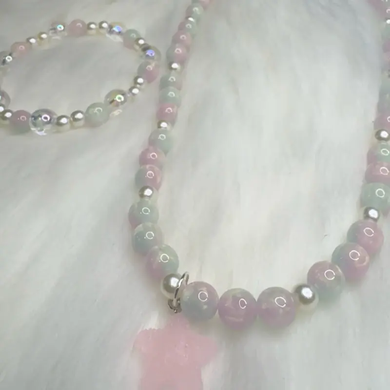 Cotton Candy Dreams (Candy Core) 2-Piece Jewelry Set - Necklace, Bracelet