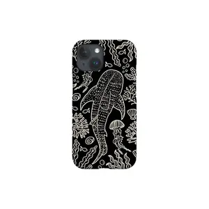 [New Arrivals]Whale Shark Coral Reef Phone Case: IPhone, Samsung, Pixel; Black