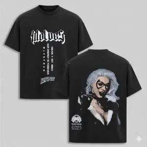 BLACKCAT HER CLAWS "PREMIUM" TEE Cotton Retro Graphic T-Shirt Crew Neck Classic Fit Ethically Produced Casual Tee - Smooth Shortsleeve Man Menswear Streetwear Clothes Soft