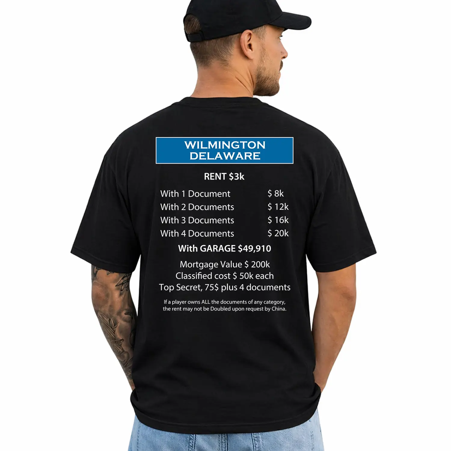 Wilmington Delaware T-Shirt, Short Sleeve Printed Graphic Shirt, Daily Casual Cotton Menswear