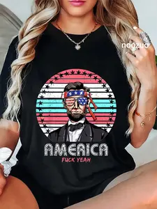 100% Cotton Mens Womens Shirt Lincoln America Yeah Vintage T-Shirt