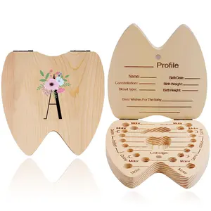 Wooden Lost Tooth Storage Box, Teeth Shaped Design, Durable Material, Ideal Gift for Kids Birthdays & Special Occasions