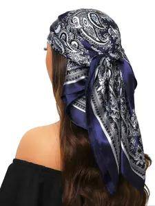 Boho Style Paisley Print Square Scarf, Fashionable Soft Comfortable Scarf for Women & Men, Casual Versatile Scarf for Daily Wear Scarf Head Wrap
