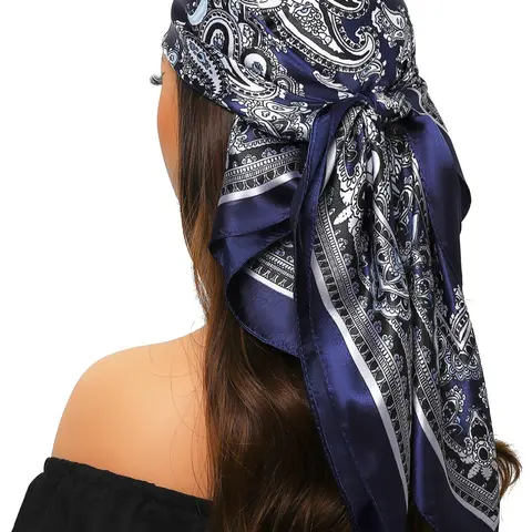Boho Style Paisley Print Square Scarf, Fashionable Soft Comfortable Scarf for Women & Men, Casual Versatile Scarf for Daily Wear Scarf Head Wrap, Boho Style Summer Shawl