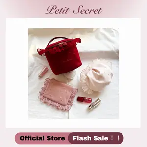 TikTok Viral Sheer Mesh Makeup Bag - Heart Embroidery & Lace Trim Semi-Circle Tote, Cute Portable Touch-Up Organizer for Tissues & Cosmetics