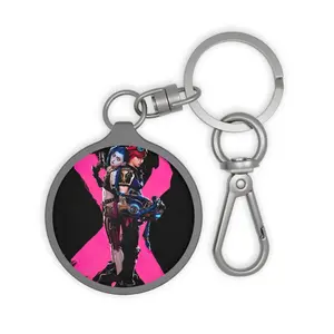 Jinx and Vi Arcane League of Legends Keyring Tag