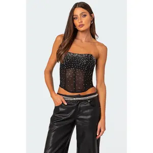 Sheer Rhinestone Corset Sheer Rhinestone Corset