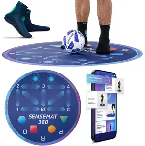SenseMat 360 Cognitive + Footwork Soccer Training Mat for Elite Awareness Control and Decision-Making with 50 Pro-Level Drills and SenseBall App Integration