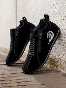 Men's Casual Low-Top PU Shoes, Comfortable Sporty Design, All Season Wear, Stylish PVC Sole, Simple Plain Pattern