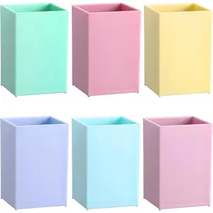 6 count Classroom  Storage Boxes  Storage Containers Plastic Dry Erase Marker Holder Plastics Pen Holder for Refrigerator Whiteboard  Office School Organizer  (Pastel)