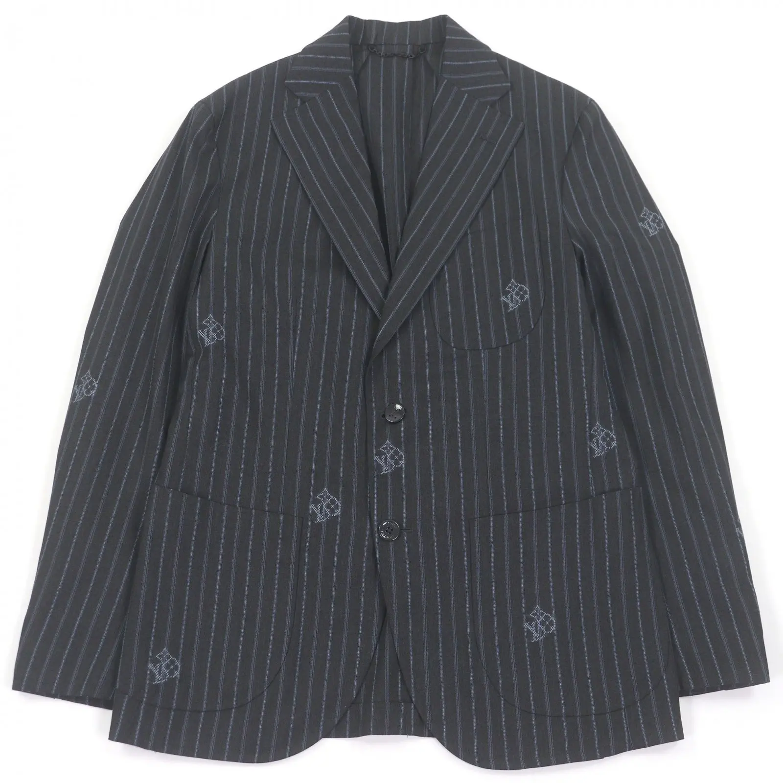 Pre-owned Louis Vuitton Wool Small Leather Goods Monogram Stripe Jacket
