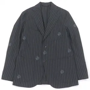Pre-owned Louis Vuitton Wool Small Leather Goods Monogram Stripe Jacket