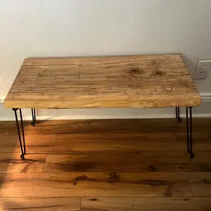 Maple lived edge accent table