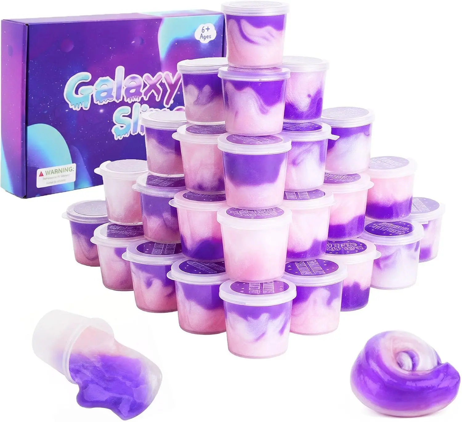 24-Pack Galaxy Slime Putty  | Soft, Stretchy & Non-Sticky Slime | Fun Party Favors, Classroom Rewards & Stress Relief Toy