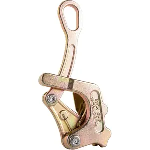 3T Cable Grip Wire Gripper, Steel Cable Puller Tool for Wire Rope, Cable Clamp Wire Pulling Grip Hand Puller (Gold, 3T)