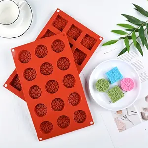 2pcs square and circular silicone molds, perfect for making clay soap candle fragrances!