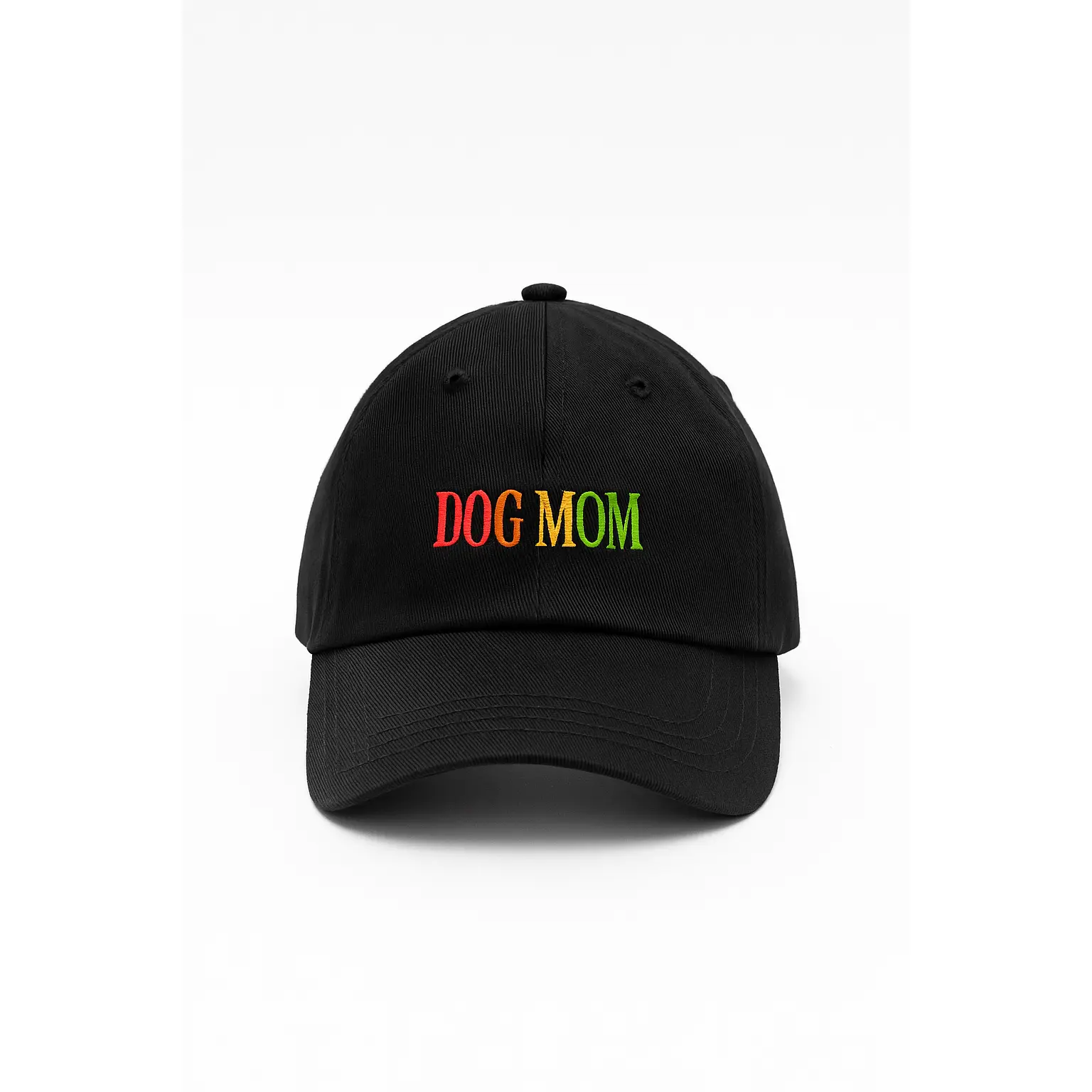 Dog Mom-Dad Embroidered Cotton Baseball Cap - Breathable, Permacurv™, 6-Panel, Casual Everyday Hat with Adjustable Strap