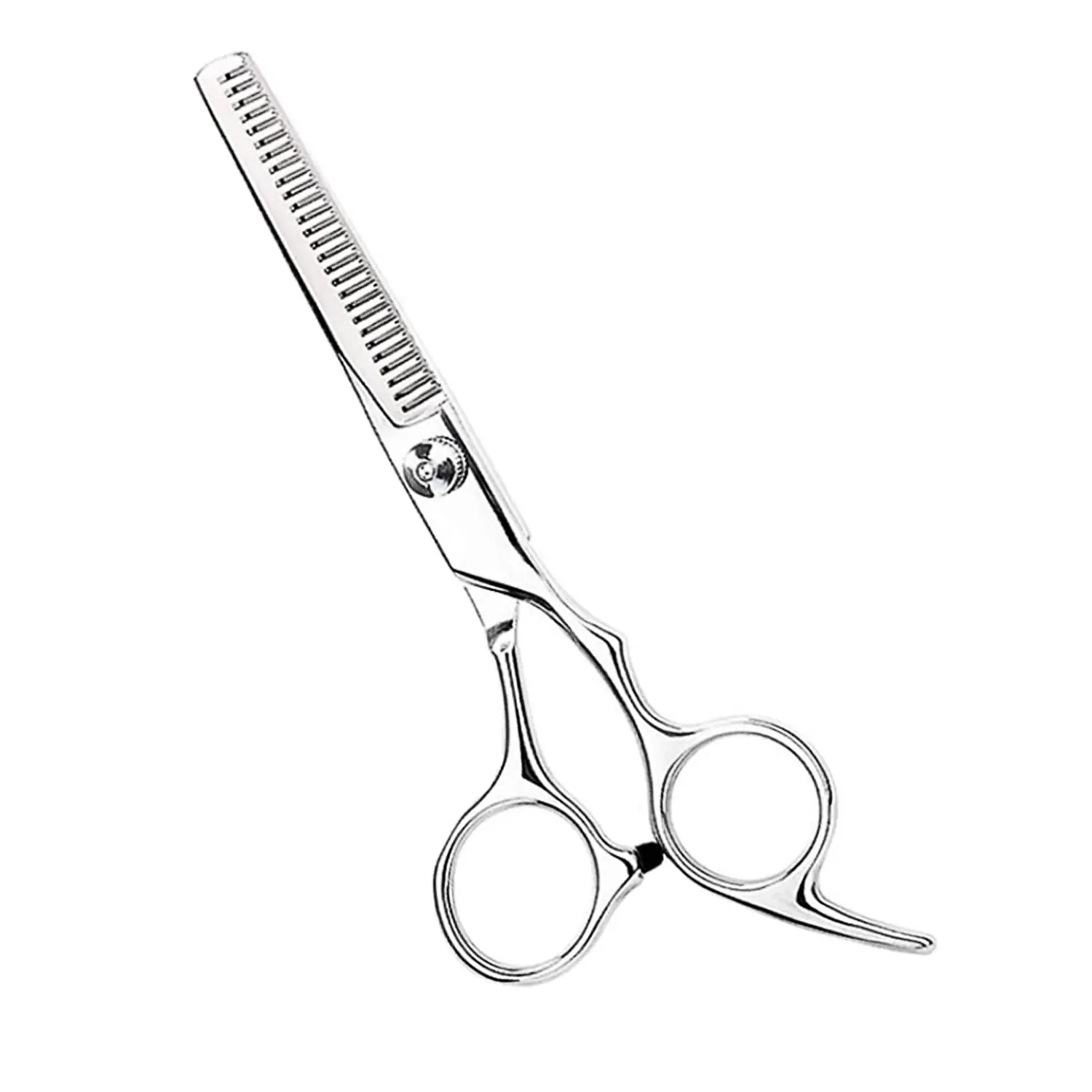 6.7 In Stainless Steel Hair Thinning Shears Set - Salon Barber Hair Styling Tools with Adjustable Tension Screw, Silicone Handle, Wipe Cloth for Home Use