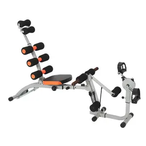 Multifunctional Ab Machine and Sit Up Bench, Adjustable Collapsible Full Body Core Trainer with Ergonomic Back Support for Home Gym