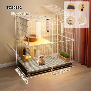 Large Space Rabbit Cage with Toilet, Home Use Big Size Bunny Hutch, Comfortable Villa Rabbit Nest, Ideal for Pet Care, Rabbit Playpen