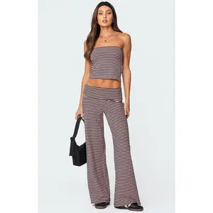 Edikted Women's Lilah Striped Fold Over Pants