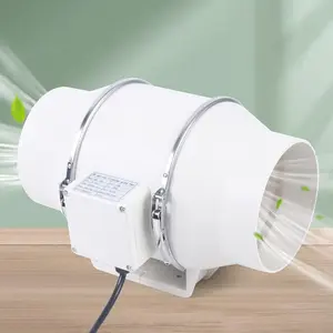 317CFM 6 Inch Inline Duct Fan Tube Ventilation Fan Silent Waterproof Vent Exhaust Blower Air Circulation Duct Fan for Kitchen Bathroom Toilet Grow Tent Greenhouses, White (6 inch/White)