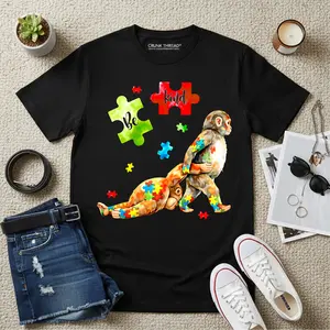 Autism Acceptance T-Shirt Women Casual Short Sleeve Crew Shirts Round Neck Graphic Tee, Women's  Spring  Holida Top