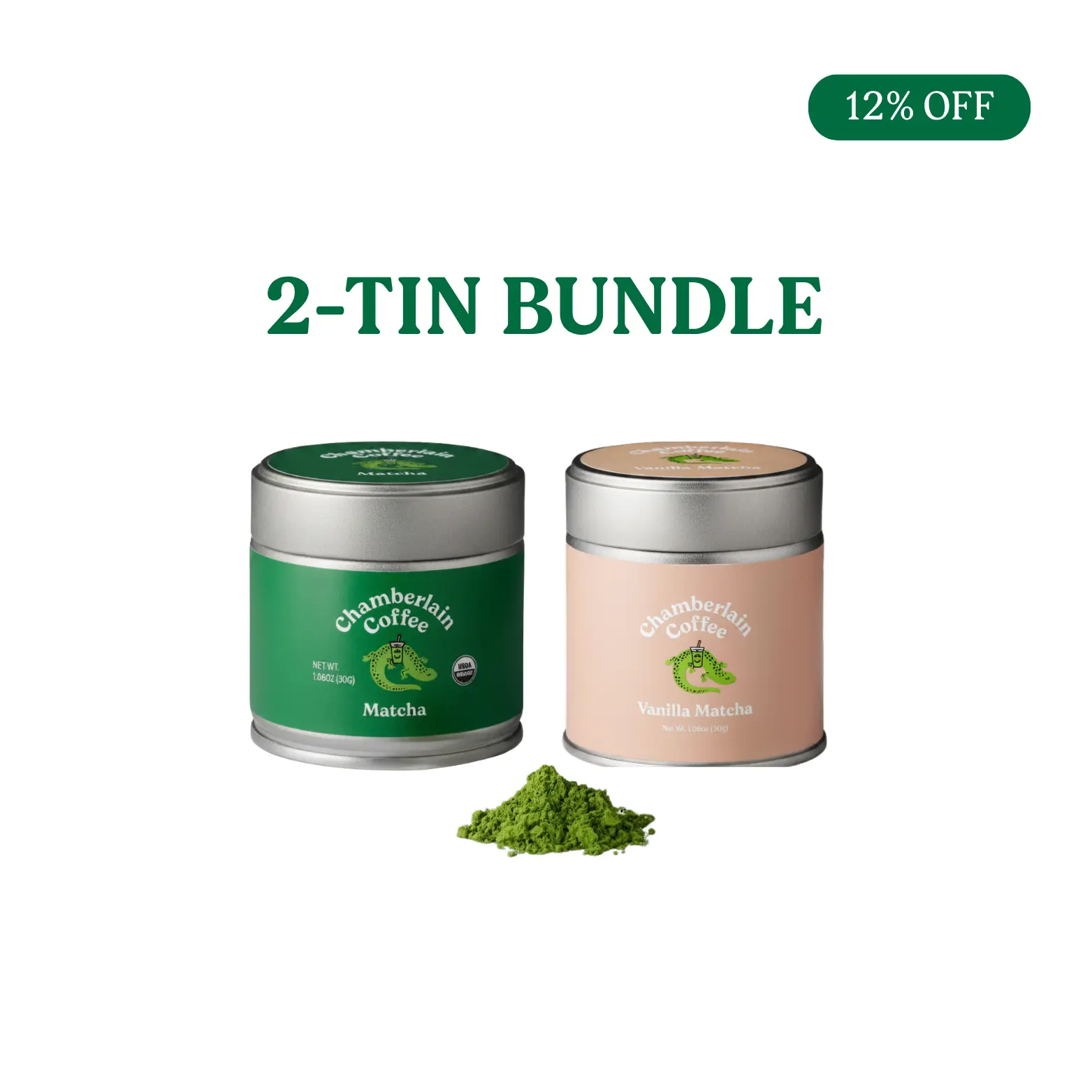 Chamberlain Coffee Ceremonial Grade Matcha Variety Pack (Matcha + Vanilla) - 2-Pack