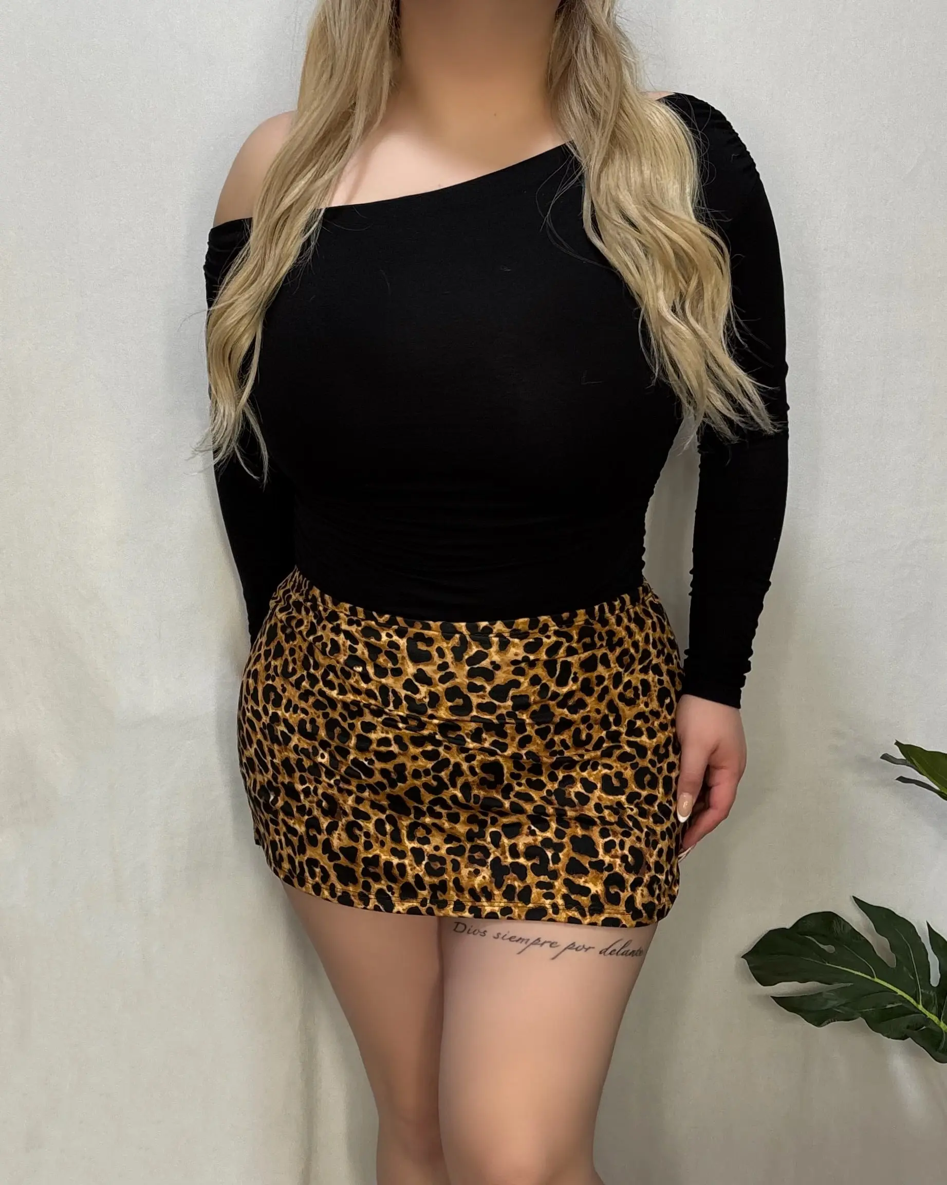 Avery Leopard Skort (Camel)