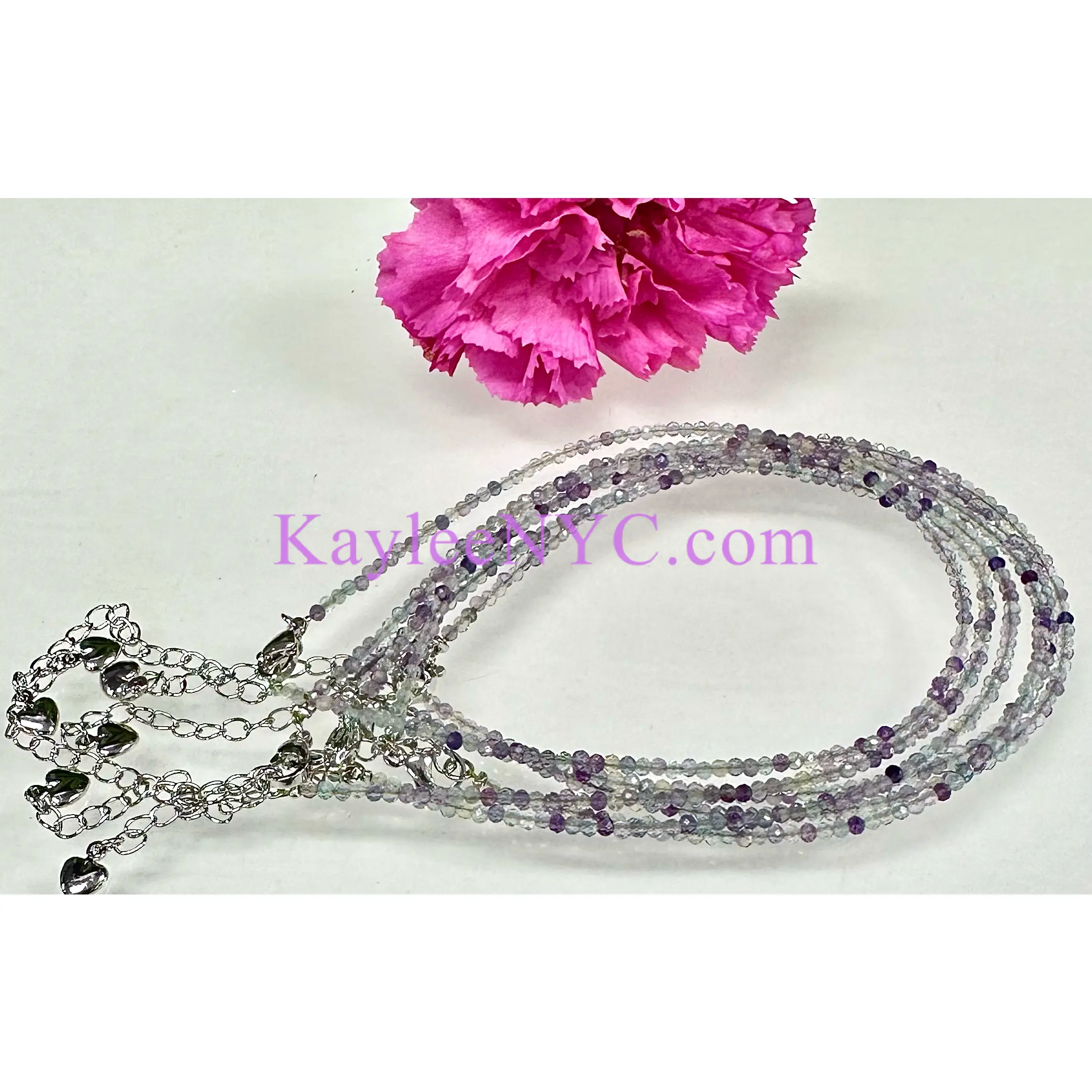 6 PCs 2mm Natural Fluorite Anklets Crystal Healing Energy