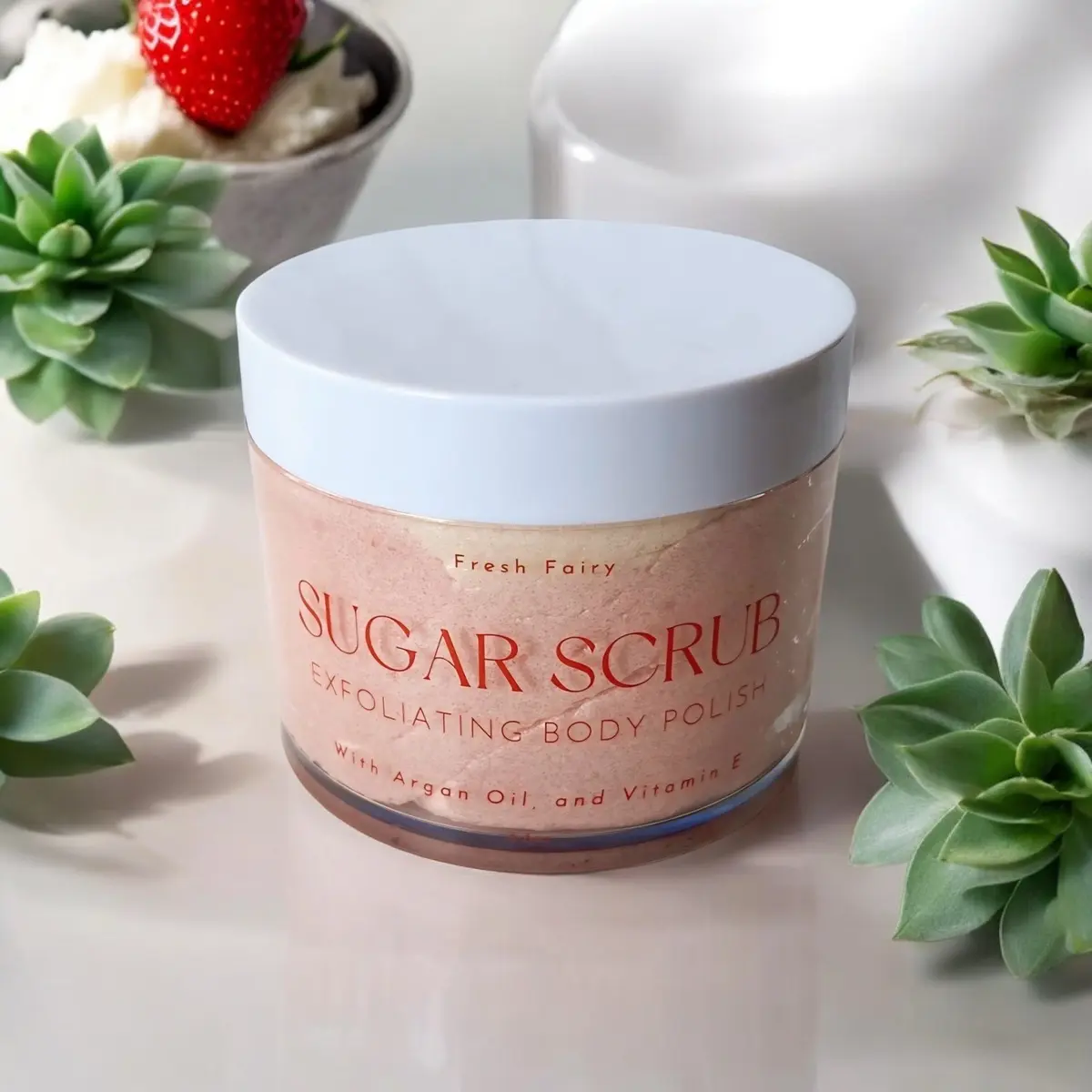 Strawberry Milkshake Nourishing Bakery Scented Body Scrub with Argan Oil and Vitamin E for Moisturizing and Nourishing Skin body butter