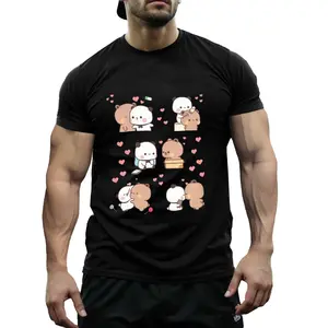 Bear And Panda Bubu Dudu Balloon T Shirt Men Y2K 100 Cotton T Shirts Summer O-Neck Novelty Tee Shirt Cheap Oversized Clothes