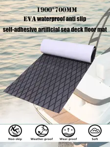 1900x700mm EVA Anti-Slip Self-Adhesive Sea Deck Floor Mat for Yacht Boat RV Car - Artificial Non-Slip Mat