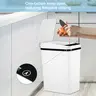 HOT! Automatic Trash Bin - Grey 12L ABS+PP Plastic Infrared Smart Sensor Touchless Bathroom Trash Can, 2 AA Battery-Operated Auto Open, Compact Easy-Maintenance Garbage Cans for Kitchen (23.5cm*15.5cm*30cm)