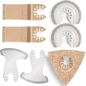 Oscillating Tool Blade Set, Universal Titanium Multi Tool Blades for Cutting Wood Plastic and Hard Material, Oscillating Saw Blades Fit Replaceable Blades