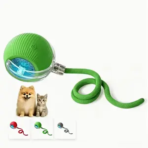 Interactive cat toys, interactive dog toys, automatic rolling ball with a tail, teasing toys, for exercise, hunting, and relieving boredom, cat and dog toys, pet toys, rechargeable multi-speed chasing automatic obstacle avoidance ball, fun gift