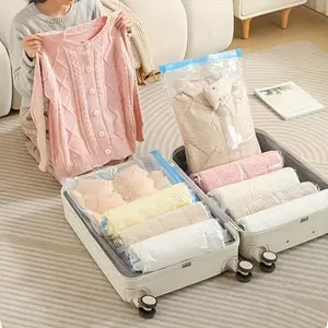 Travel Vacuum Storage Bag Set with Rechargeable Wireless Pump, Space Saving Compressed Bags for Luggage and Clothing