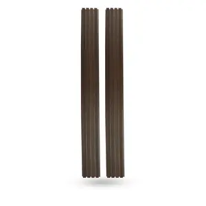 Dark Brown Wood Grain Exterior Slat Wall Panels, Decorative Outdoor Wall Cladding, Waterproof, Weatherproof & UV-Resistant, Durable Modern Wall Panels for Exterior Walls, Garden, Patio, Balcony & Feature Walls