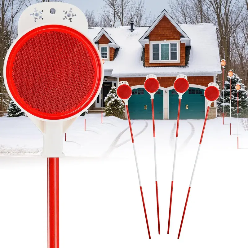 100 Pack 48" Orange Driveway Markers | High Visibility Snow Plow Stakes | Flexible Fiberglass | RUSSO