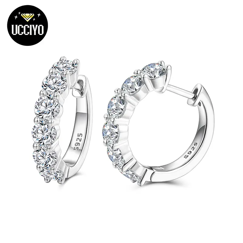 D Color Synthetic Moissanite Stud Earrings For Women Girl Sparkling Jewelry 925 Sterling Silver Synthetic Moissanite Fine Jewellry Gifts【#E99】