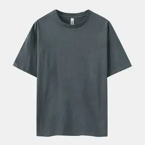 ECOTONE BLANKS Vintage Wash Charcoal Crew Neck Menswear Top Streetwear Tshirt Tropical Shortsleeve Crewneck Casual
