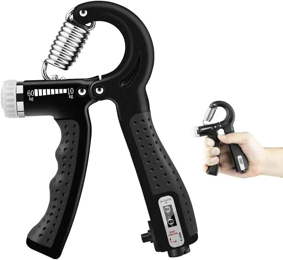Hand Grip Strengthener Trainer – Adjustable Resistance Forearm Grip & Finger Exerciser with Hand Gripper and Stretcher for Men & Women