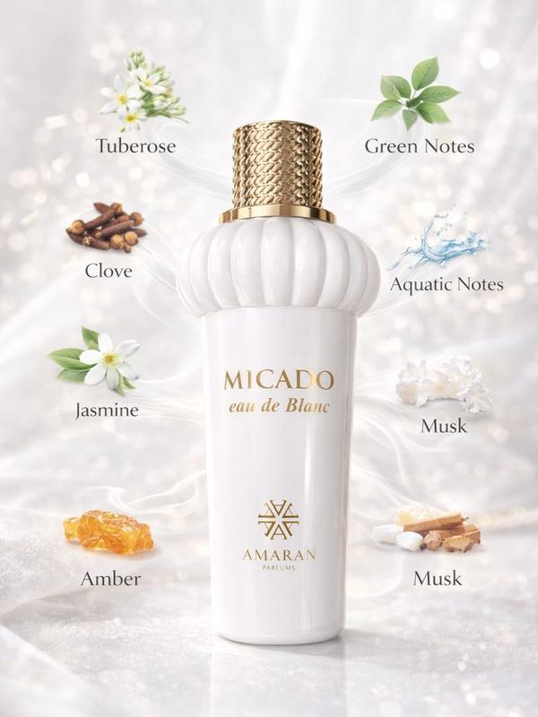AMARAN Micado Eau de Blanc for Women Eau de Parfum EDP 100 mL 3.4 fl oz Soft Floral Glow Perfume