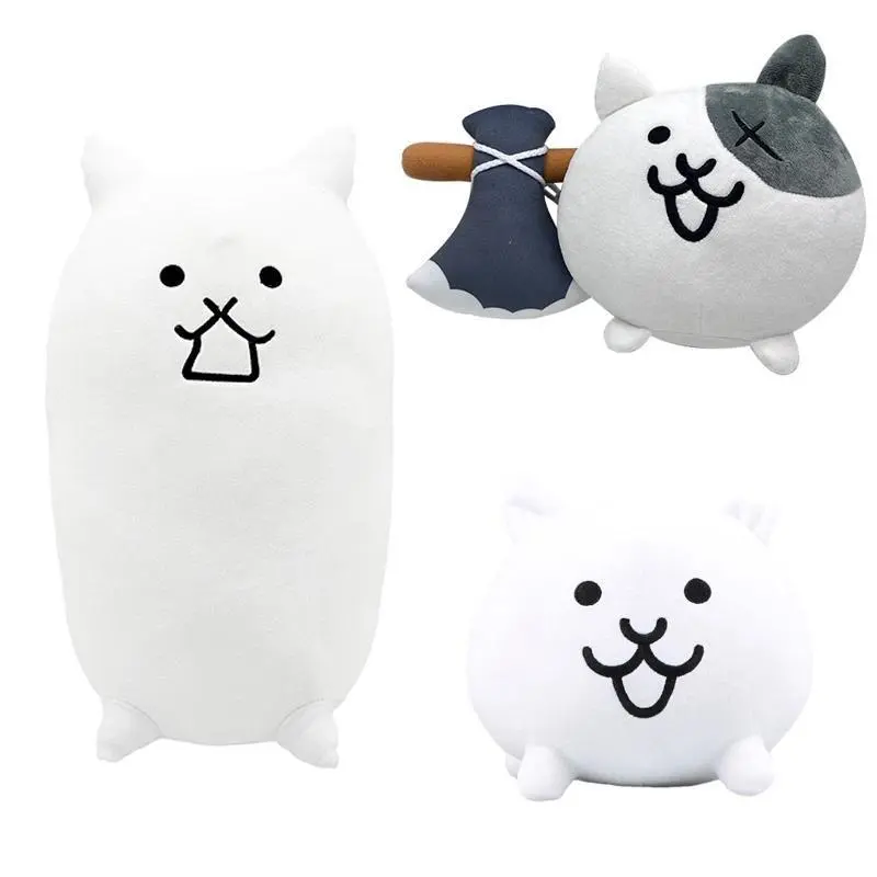 Cartoon The Battle Cats Plush Doll Nyanko Great War Stuffed Toy Soft Animal Kitten Plushie Figures for Kids Fans Birthday Gifts