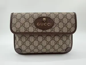 Pre-owned GUCCI canvas Belt Bags Neo Vintage GG Supreme Tiger Head Belt Bag B1107661702